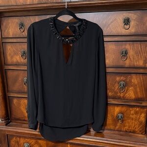 BCBGMaxAzria Black Embellished Blouse